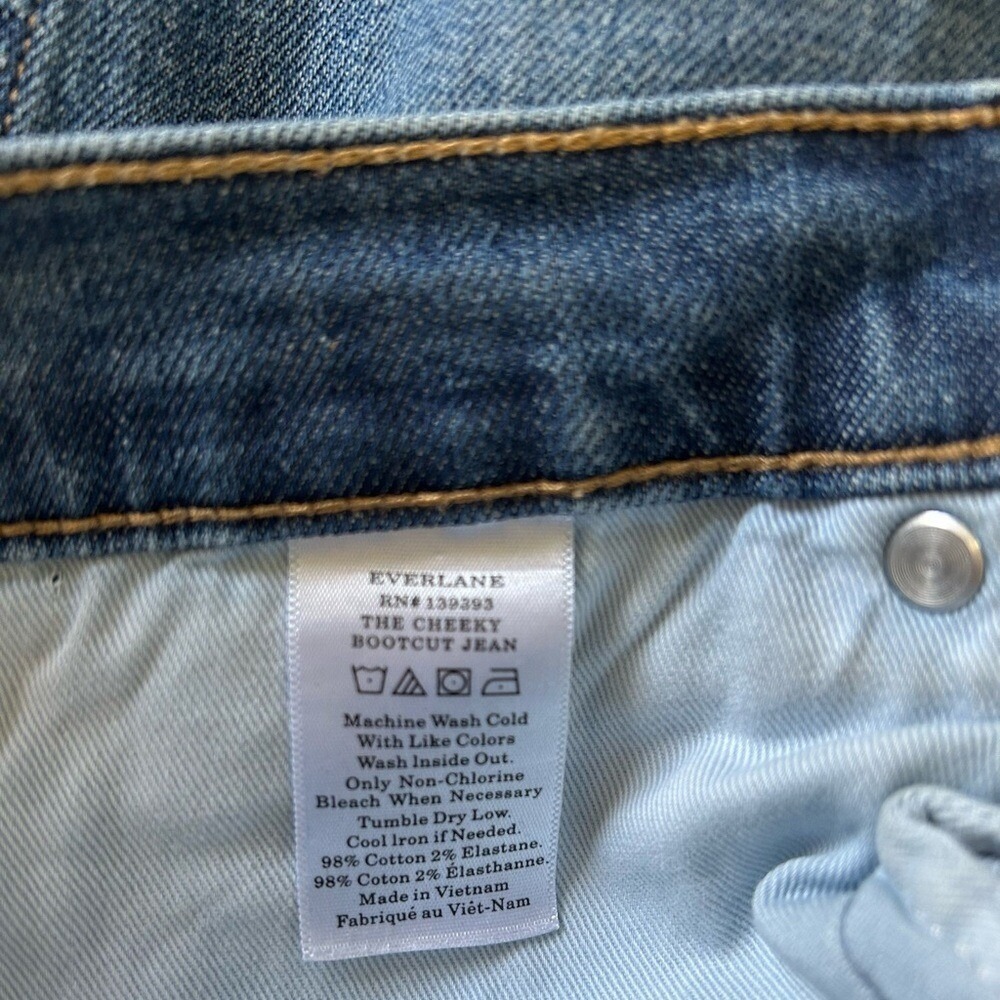 Everlane Cheeky Bootcut Ankle High Rise Crop Raw Hem Jeans Size 25 - Picture 9 of 9